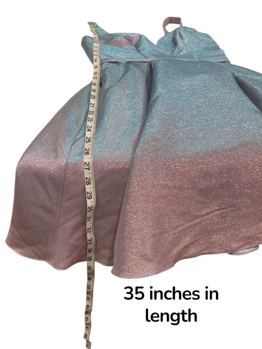 Fifteen Roses Metallic Pink Teal Fit Flare Dress Size 2 NWT Party Prom - Picture 8 of 13